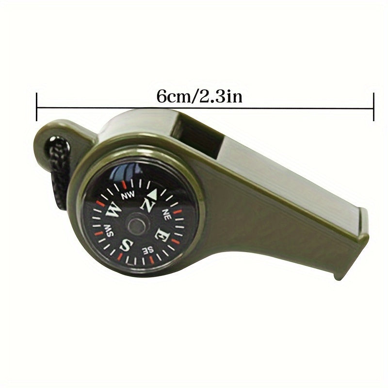 3 In 1 Emergency Survival Whistle Compass Thermometer Outdoor Sports Camping