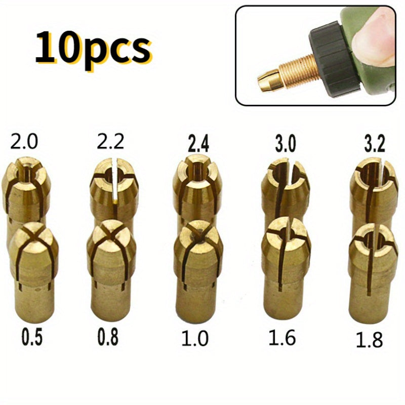 10pcs Mini Drill Chucks Adapter Set 0.5mm-3.2mm Power Rotary Tool