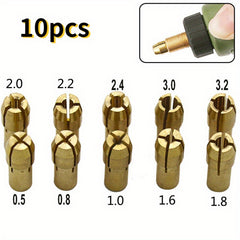 10pcs Mini Drill Chucks Adapter Set 0.5mm-3.2mm Power Rotary Tool