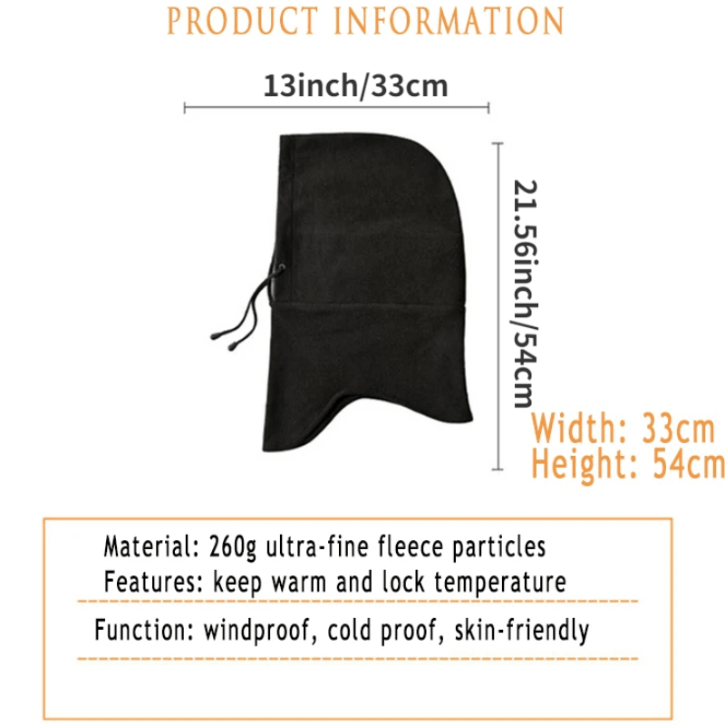 Winter Face Mask Balaclava Windproof Thermal Hat Outdoor Ski Neck Warmer