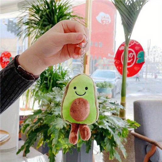Avocado Pendant Keychain Plush Toy Mini Doll Trinket Jewelry