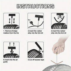 Portable Tire Repair Tool Kit for Cars & Motorcycles