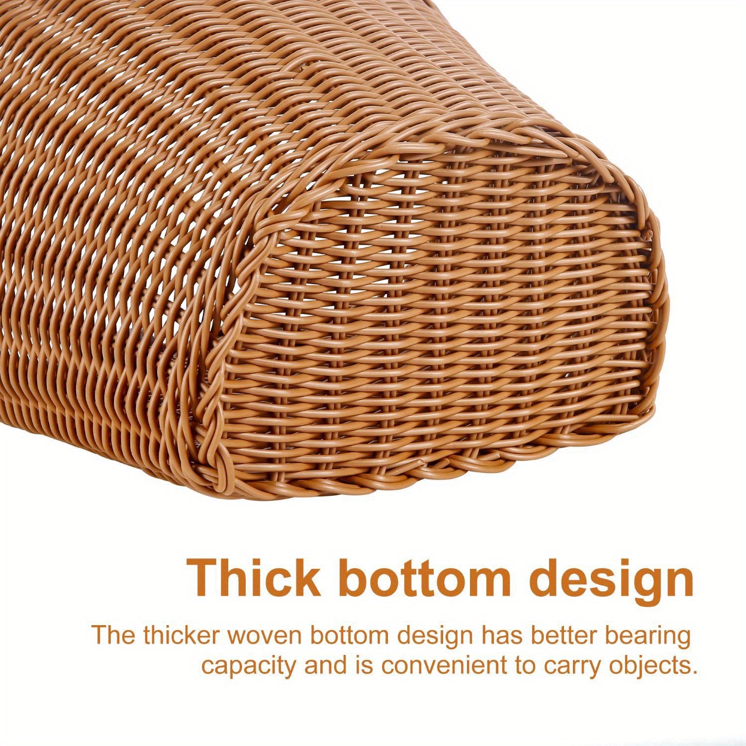 Woven Bike Basket D Shaped Front Basket With 2 Leather Straps