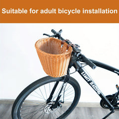 Woven Bike Basket D Shaped Front Basket With 2 Leather Straps