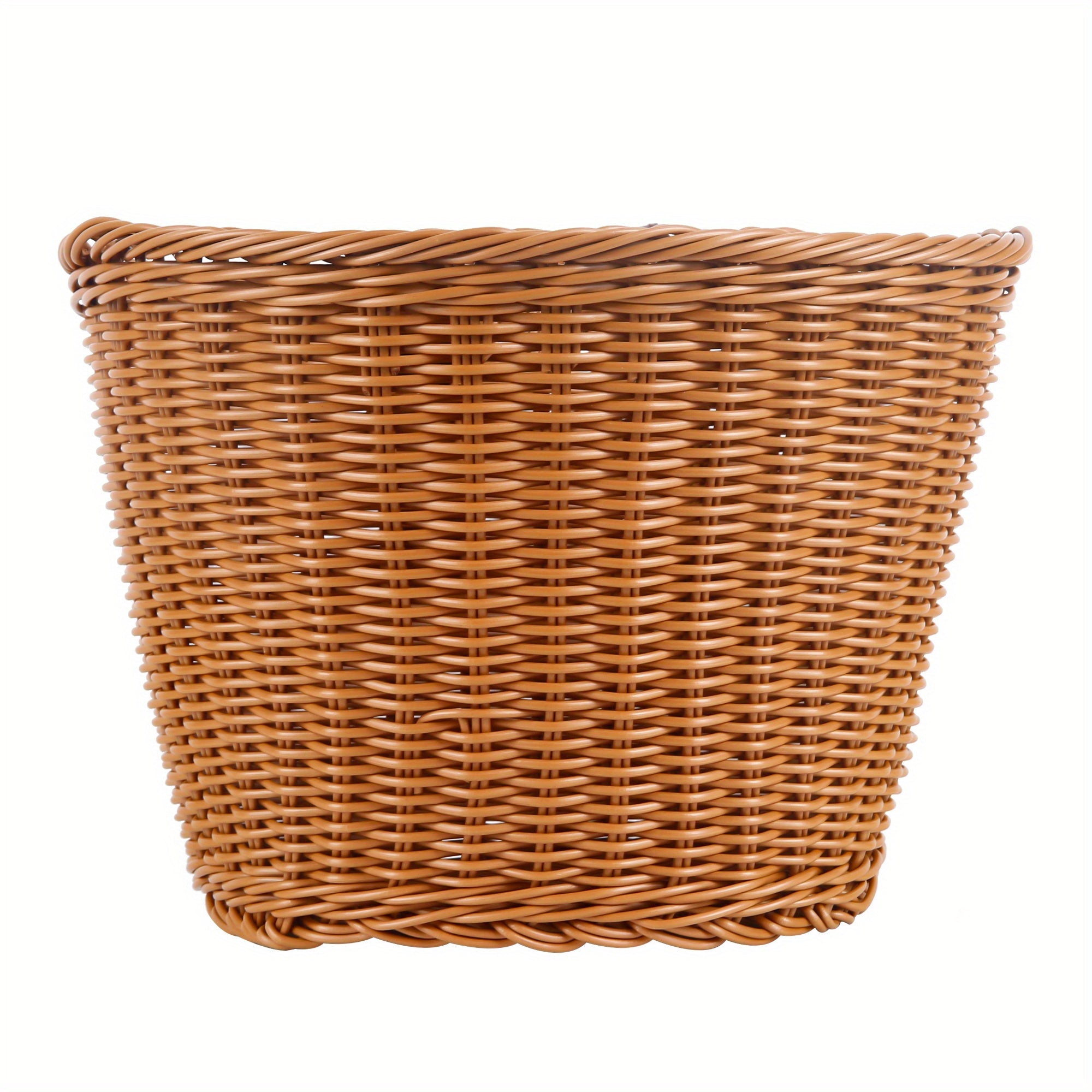Woven Bike Basket D Shaped Front Basket With 2 Leather Straps