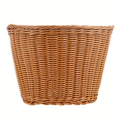 Woven Bike Basket D Shaped Front Basket With 2 Leather Straps