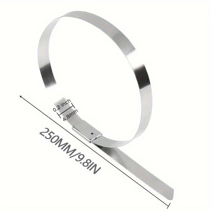 100pcs Stainless Steel Zip Ties Heavy Duty Cable Ties