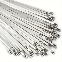 100pcs Stainless Steel Zip Ties Heavy Duty Cable Ties