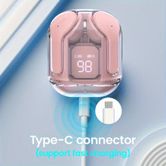 Waterproof Wireless Stereo Earplugs Digital Display Touch Button