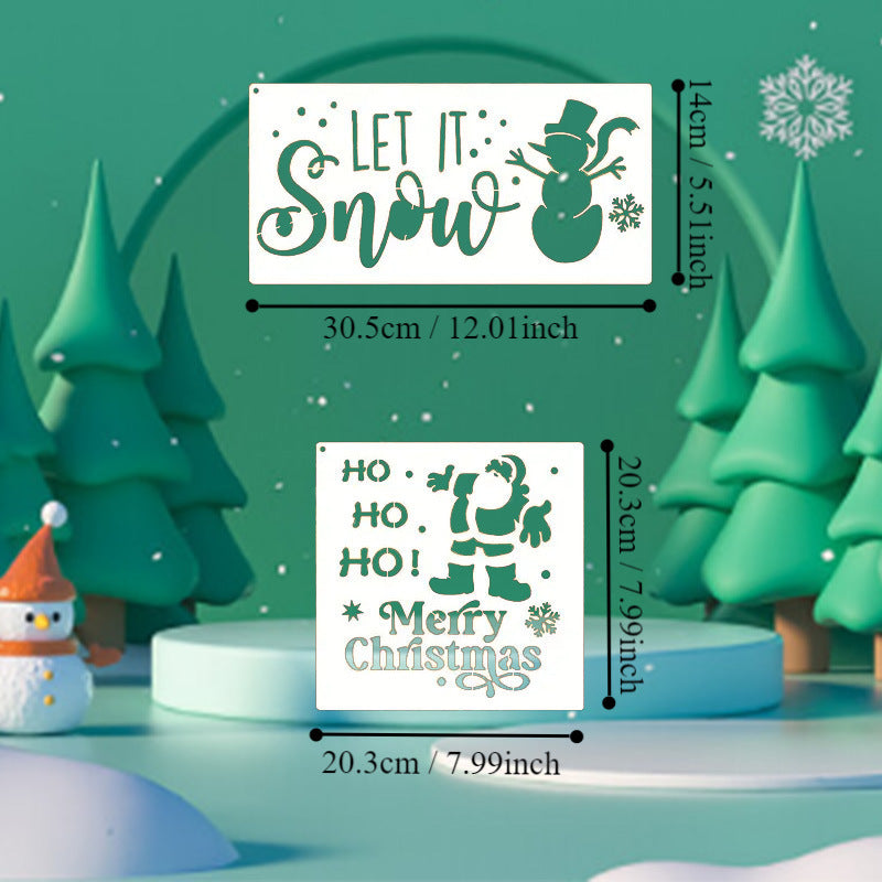8 Sheets Christmas Painting Decoration Spray Hollow Template