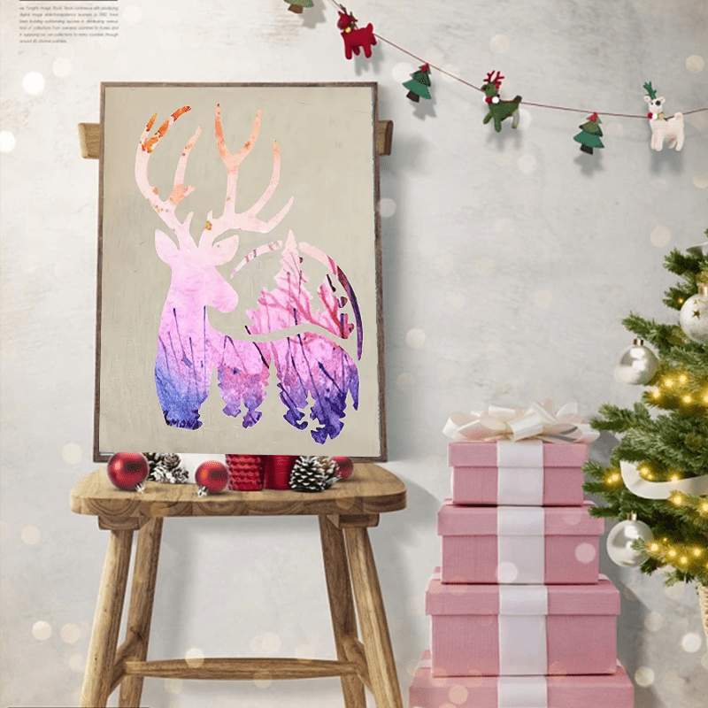 8 Sheets Christmas Painting Decoration Spray Hollow Template