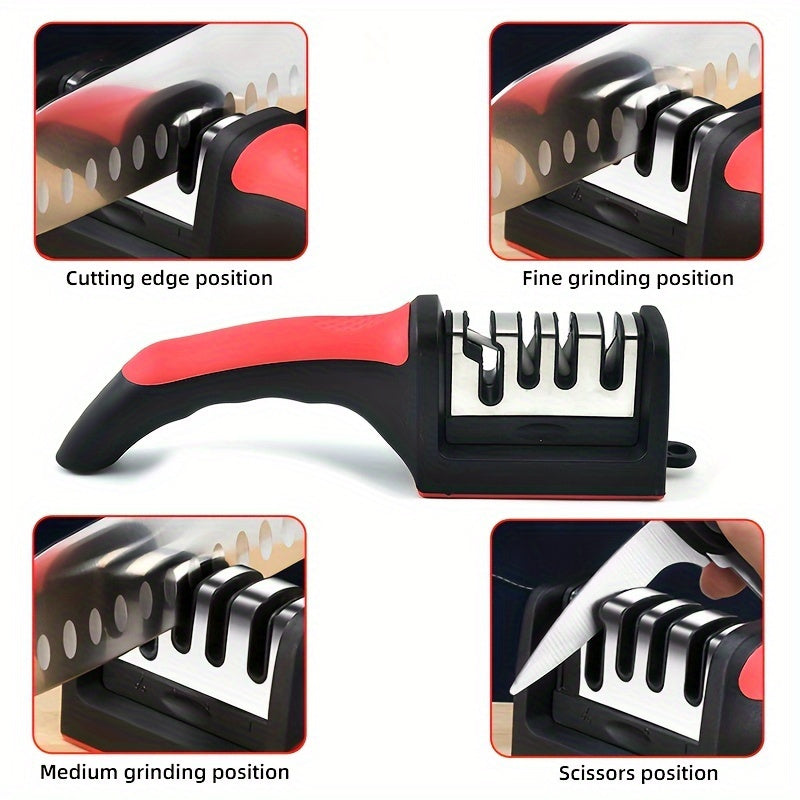 Professional Kitchen Knife Sharpener 4 Stages Whetstone Tool