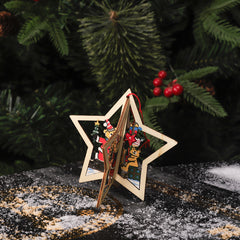 3D Bell Snowflake Christmas Tree Wooden Pendants
