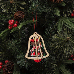 3D Bell Snowflake Christmas Tree Wooden Pendants