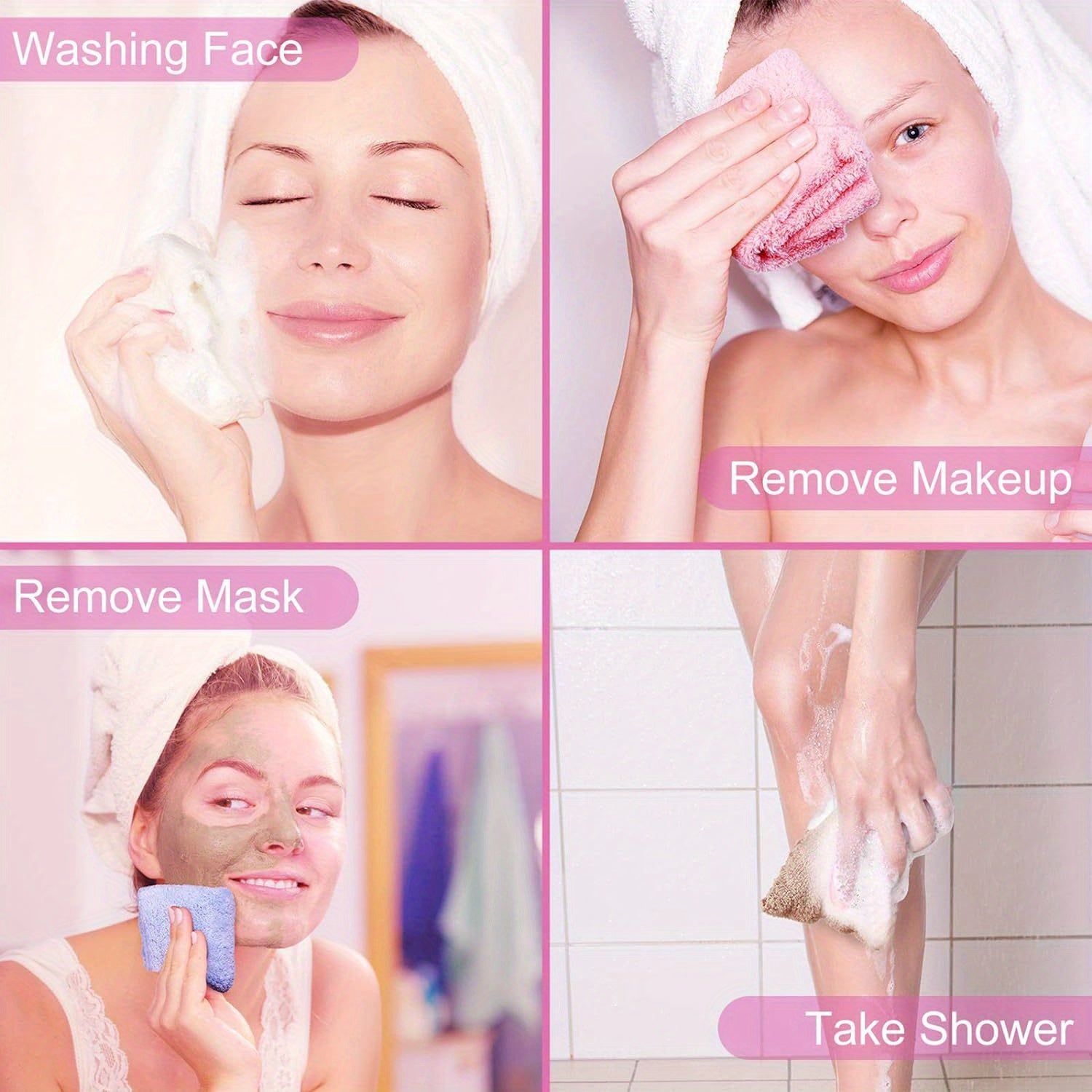 12pcs Face Washing Towel Soft Fast Drying Facial Cleansing Towel