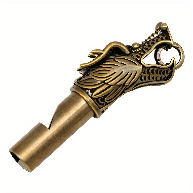 Brass Dragon Whistle Keychain Pendant Necklace