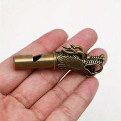 Brass Dragon Whistle Keychain Pendant Necklace