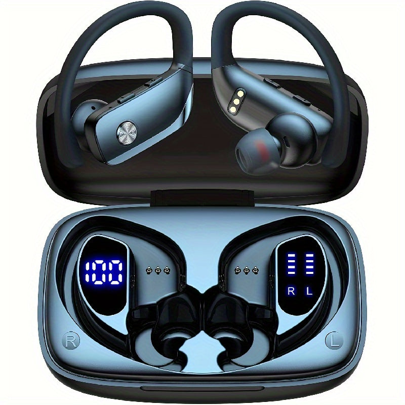 Wireless Earbuds Stereo Headphones LED Display Built-in Mic Noise Canc