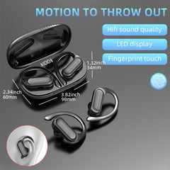 Wireless In-Ear Sports Headset with Ear Hooks for Running and Driving