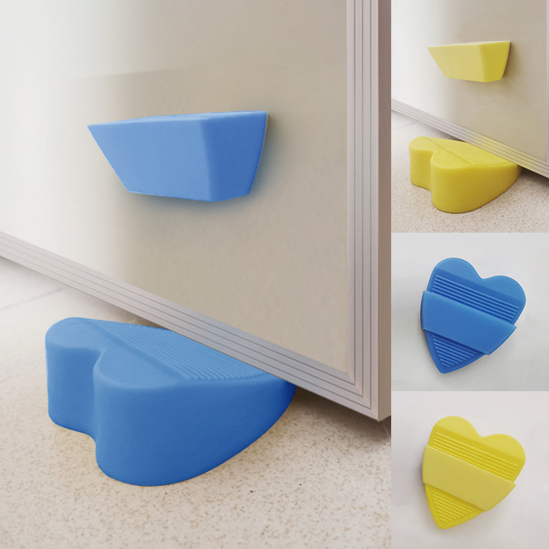 4pcs Silicone Heart Shaped Door Stopper Flexible Door Stop Suction