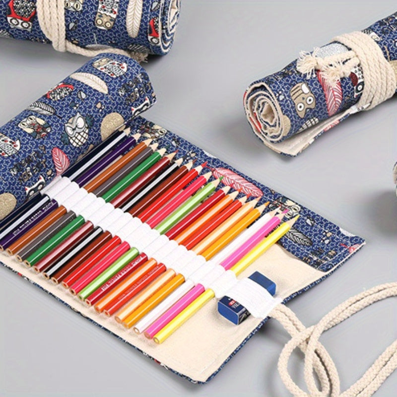 24 Slots Pencil Wrap Large Capacity Pen Holder Pencil Case