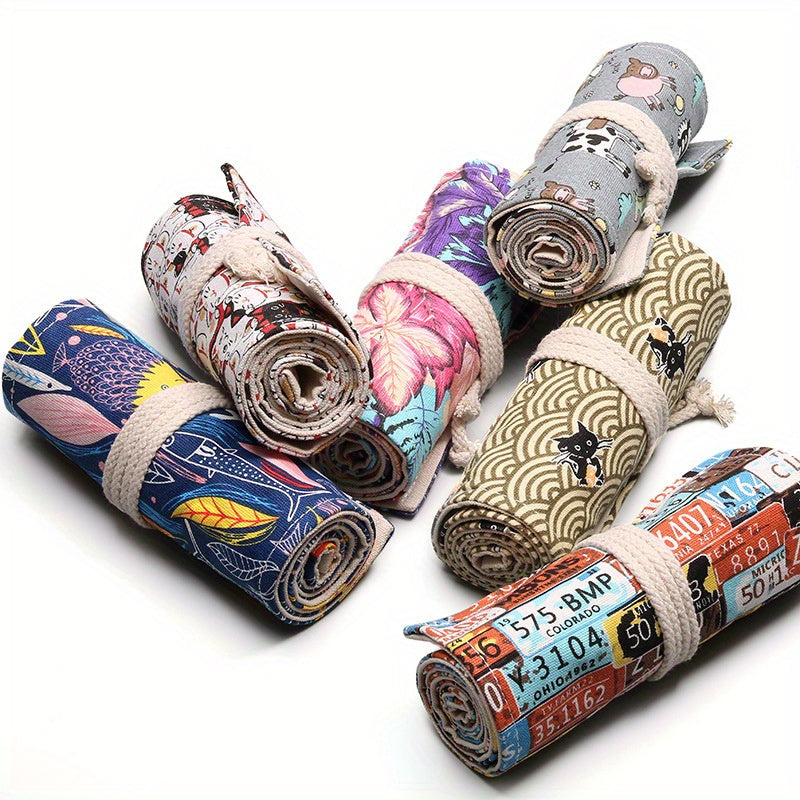 24 Slots Pencil Wrap Large Capacity Pen Holder Pencil Case