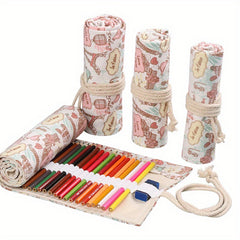 24 Slots Pencil Wrap Large Capacity Pen Holder Pencil Case