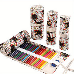 24 Slots Pencil Wrap Large Capacity Pen Holder Pencil Case