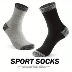 3 Pairs Large Running Socks Sweat-Absorbing Anti-Odor Cotton Basketball Socks