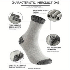 3 Pairs Large Running Socks Sweat-Absorbing Anti-Odor Cotton Basketball Socks
