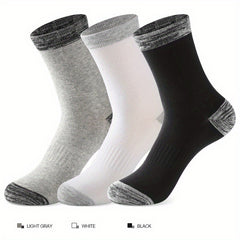 3 Pairs Large Running Socks Sweat-Absorbing Anti-Odor Cotton Basketball Socks