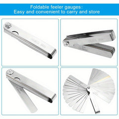 32 Blades Range Finder Feeler Gauge 0.04-0.88mm Gap Size Copper Sheet