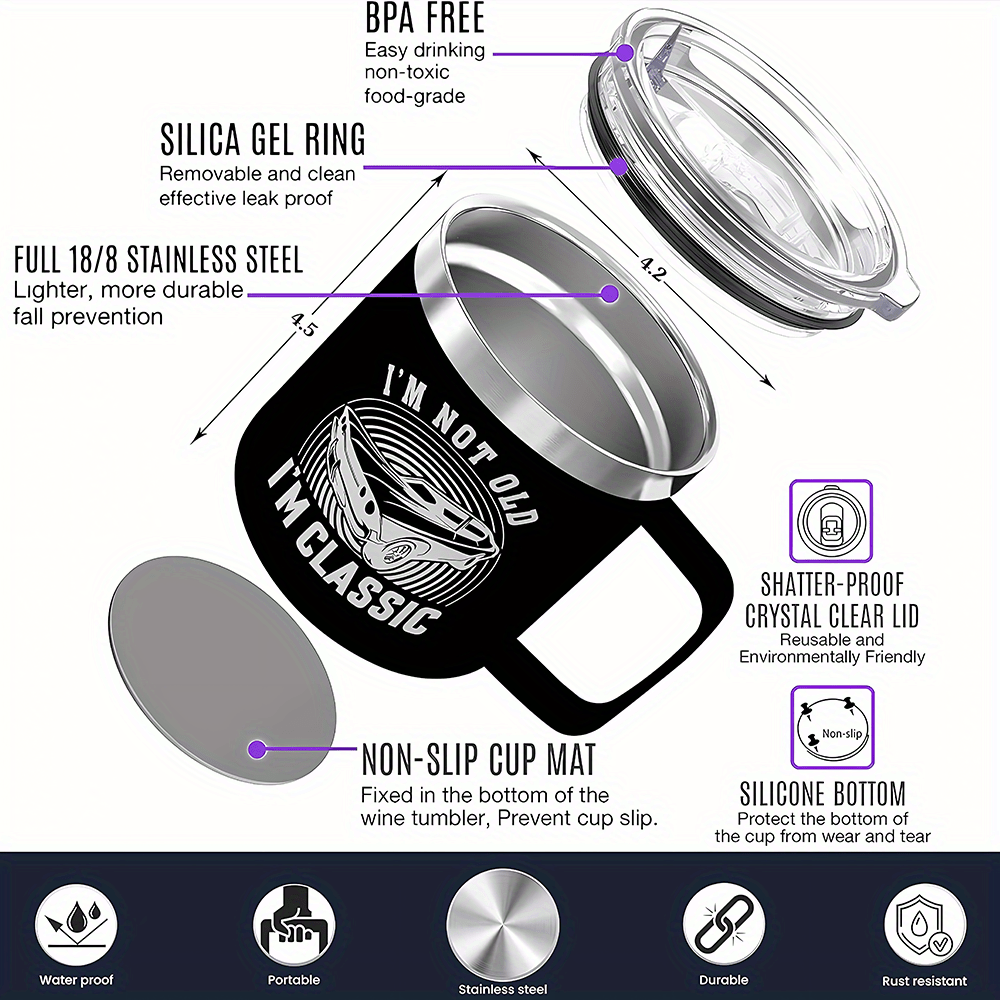 Stainless Steel Insulated Coffee Cup 14oz Portable Water Cup