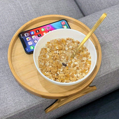 Bamboo Sofa Armrest Clip-On Tray TV Snack Tray