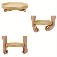 Bamboo Sofa Armrest Clip-On Tray TV Snack Tray