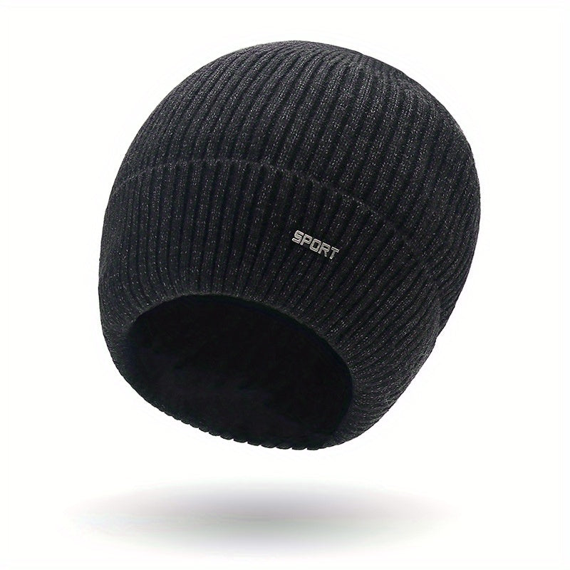 Winter Warm Thick Woolen Hat With Ear Protection for Outdoor Cycling