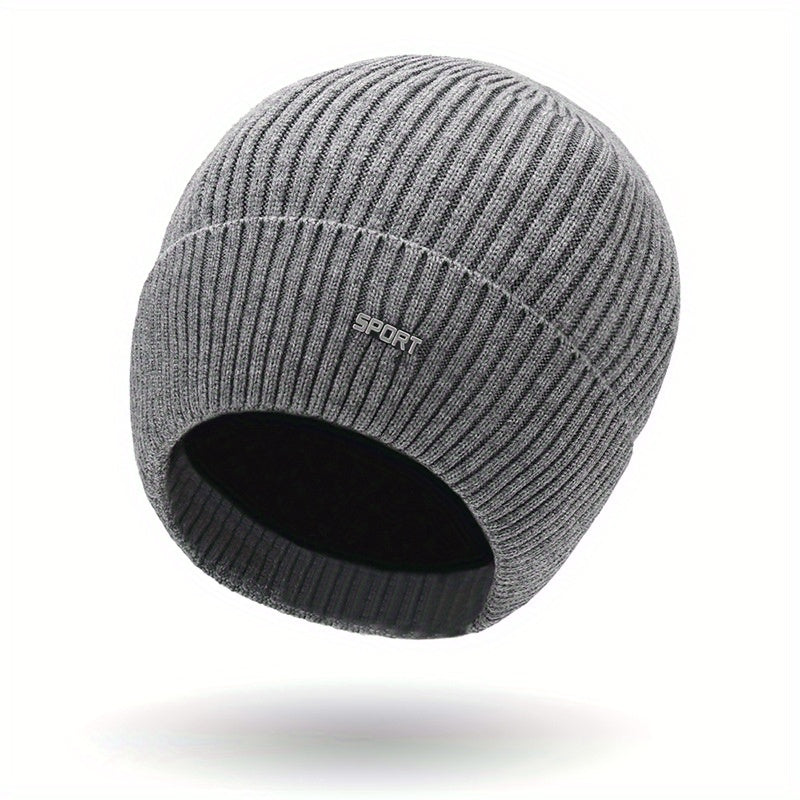 Winter Warm Thick Woolen Hat With Ear Protection for Outdoor Cycling