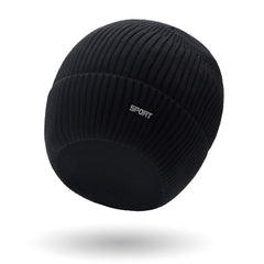 Winter Warm Thick Woolen Hat With Ear Protection for Outdoor Cycling