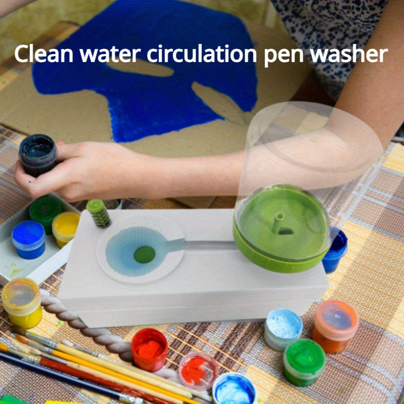 Water Circulation Brush Cleaner Box for Outdoor Painting Tool