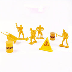 Plastic Brick Workers Construction Team Decoration Toys