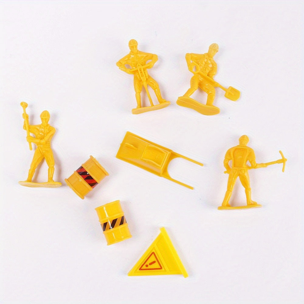 Plastic Brick Workers Construction Team Decoration Toys