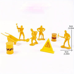 Plastic Brick Workers Construction Team Decoration Toys