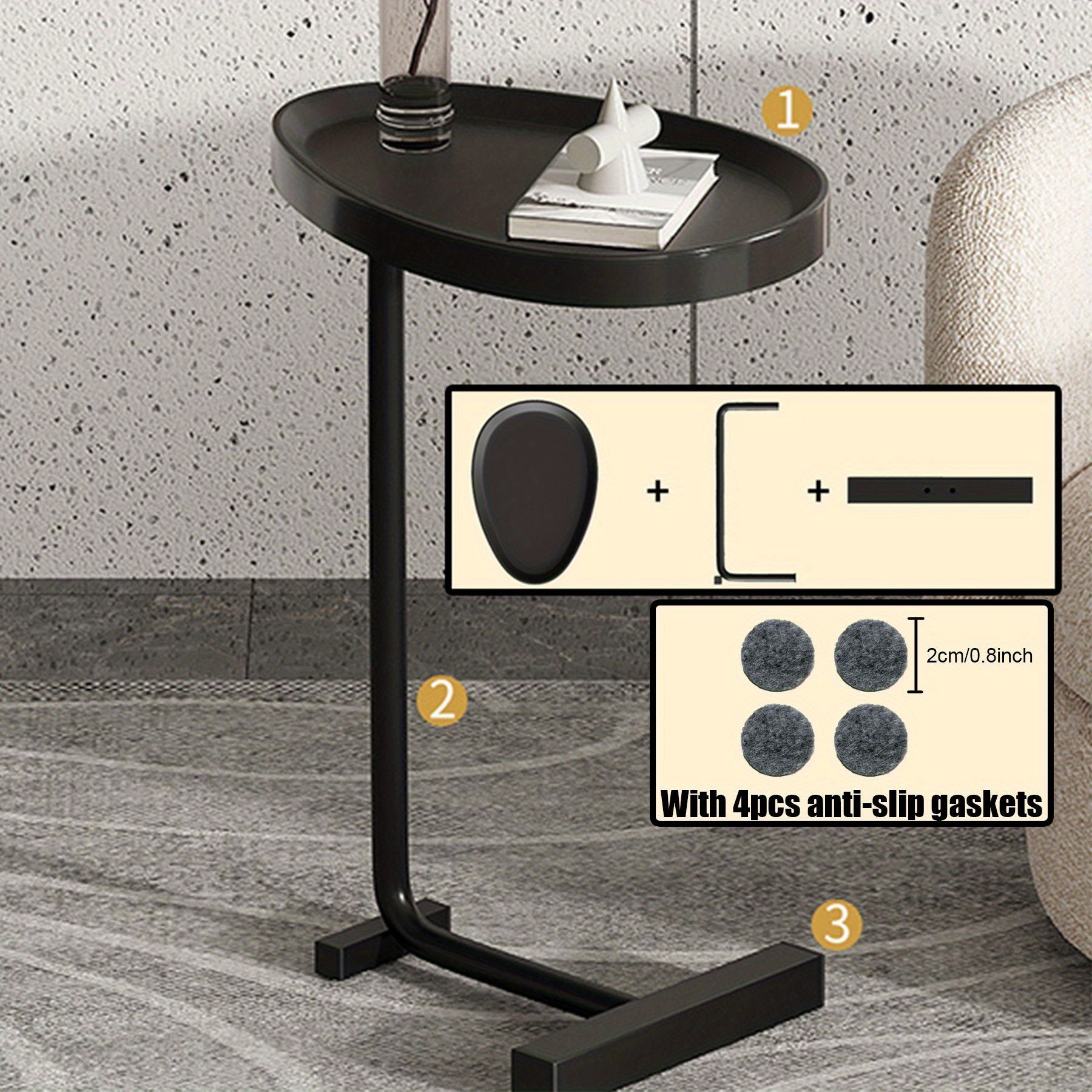 Golden Small Coffee Table Side Table Corner Table Bedside Table