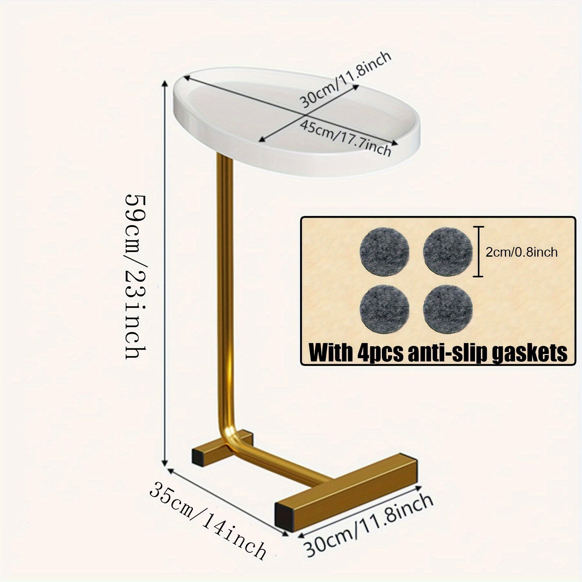 Golden Small Coffee Table Side Table Corner Table Bedside Table