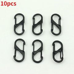 10pcs Stainless Steel S Carabiner Lock Mini Keychain Hook Anti Theft