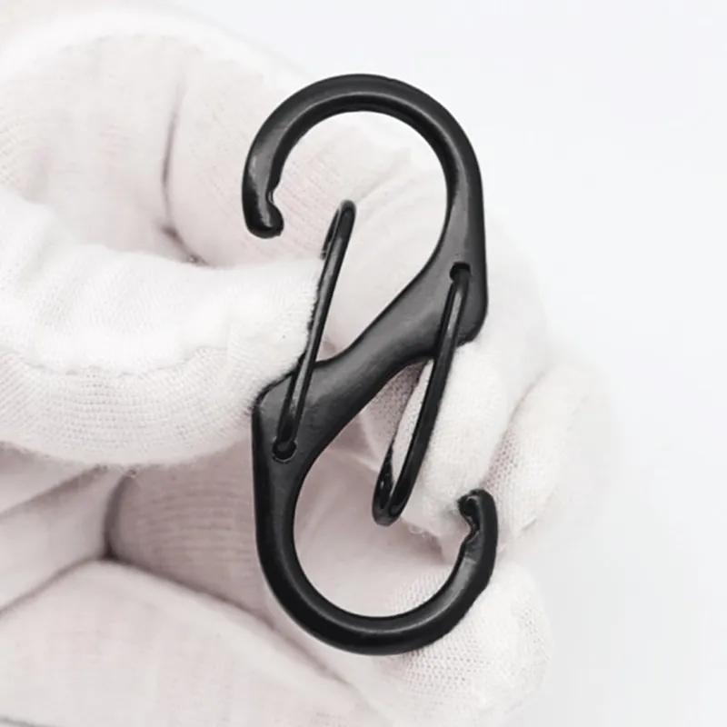 10pcs Stainless Steel S Carabiner Lock Mini Keychain Hook Anti Theft