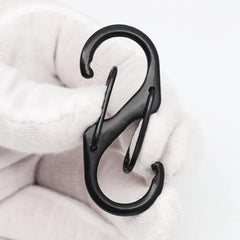 10pcs Stainless Steel S Carabiner Lock Mini Keychain Hook Anti Theft