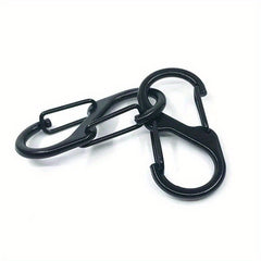 10pcs Stainless Steel S Carabiner Lock Mini Keychain Hook Anti Theft