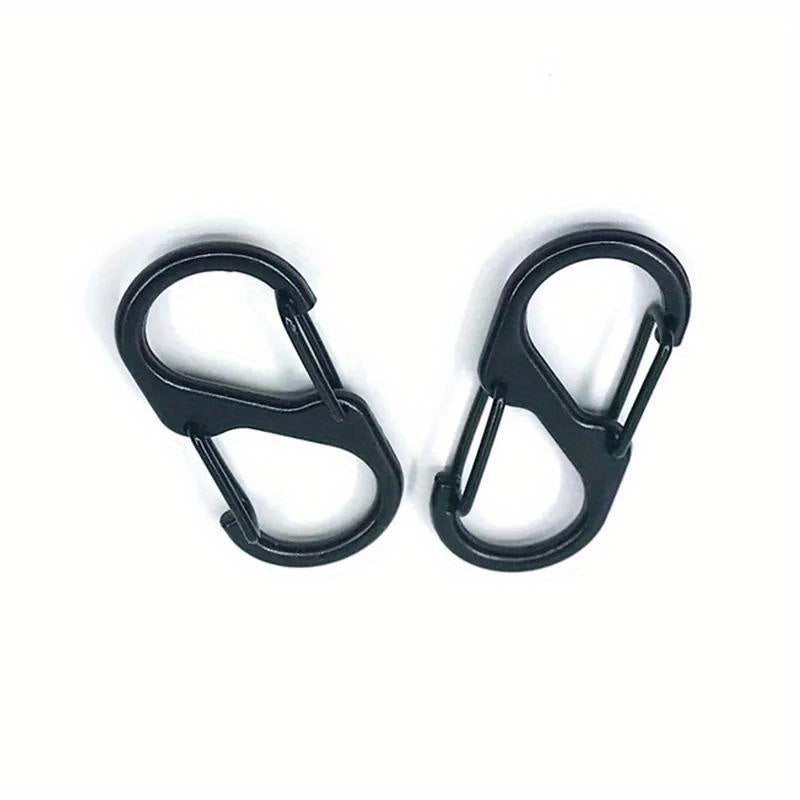 10pcs Stainless Steel S Carabiner Lock Mini Keychain Hook Anti Theft