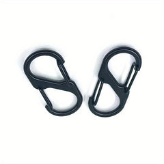 10pcs Stainless Steel S Carabiner Lock Mini Keychain Hook Anti Theft